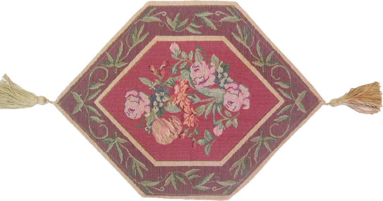 iWebCart - DaDa Bedding Romantic Floral Field of Roses Burgundy Red Tapestry Table Runner (5594)