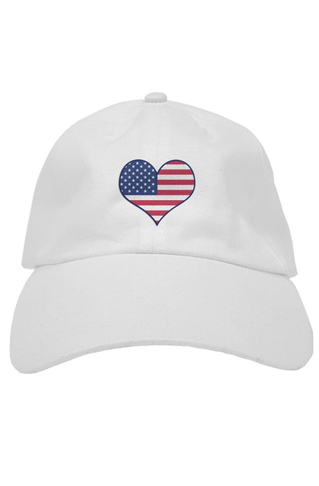 iWebCart - American Flag Heart Soft Baseball Cap