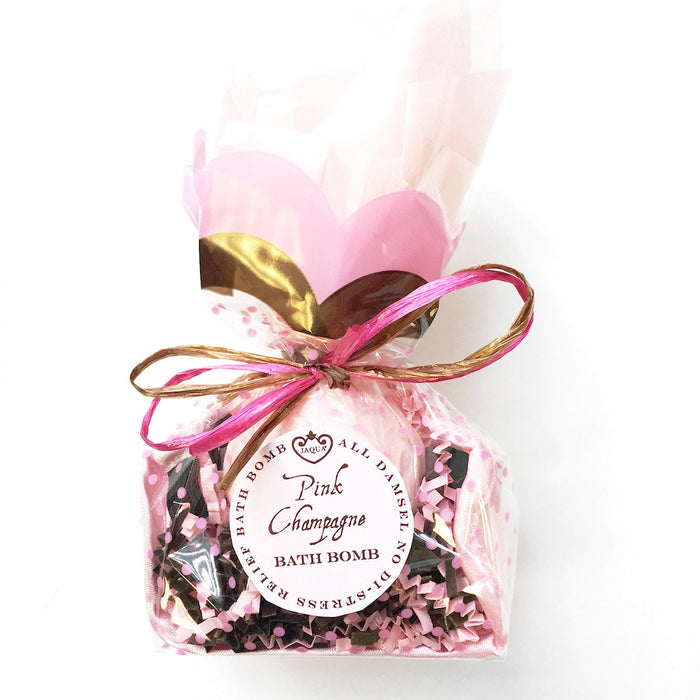 iWebCart - Pink Champagne Fizzy Bath Ball with Organic Coconut Oil