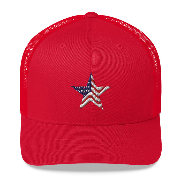 iWebCart - USA Flag Star Trucker Cap