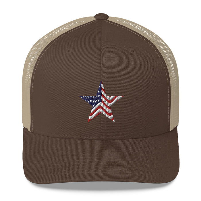 iWebCart - USA Flag Star Trucker Cap