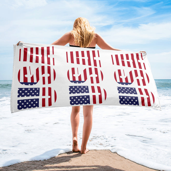 iWebCart - USA Flag Pattern Patriotic Beach Towel