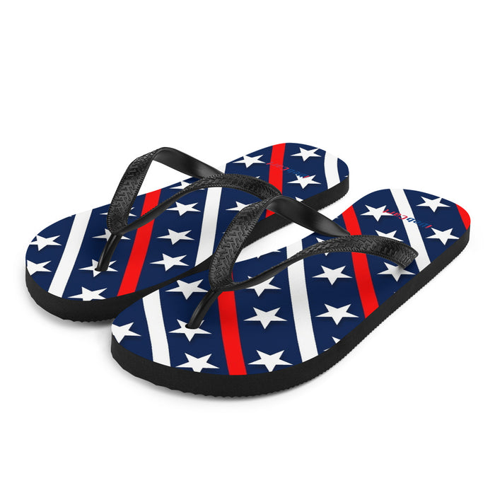 iWebCart - Stars & Stripes On Navy Background Flip-Flops