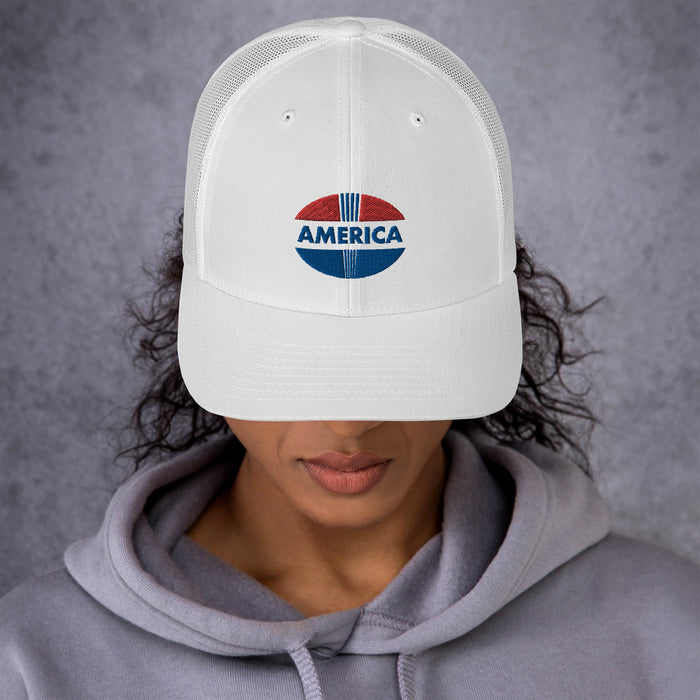 iWebCart - America Embroidered Trucker Cap