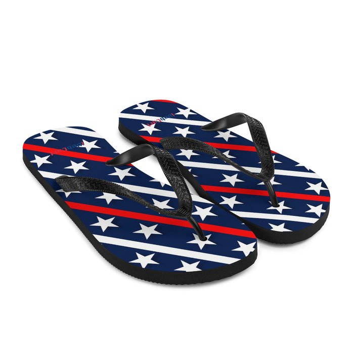 iWebCart - Stars & Stripes On Navy Background Flip-Flops