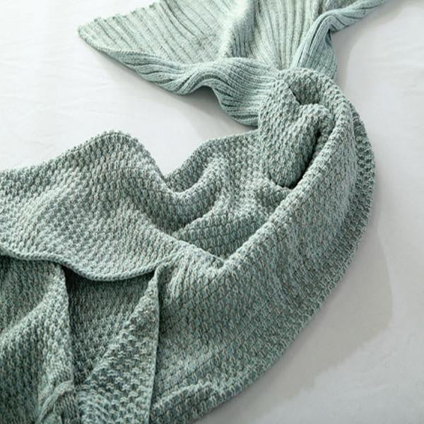 iWebCart - iWebCart - Cozy Cotton-Knit Mermaid Tail Blanket