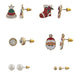 iWebCart - iWebCart - Gold Tone Christmas Earrings 6-Pack Set